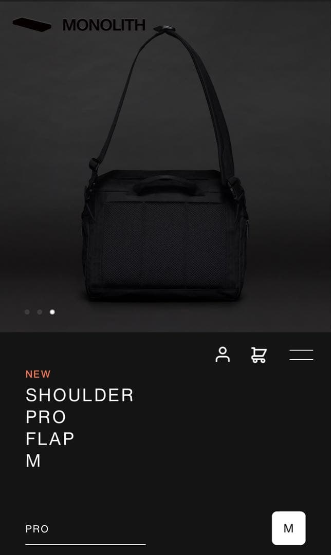 モノリス　ショルダー　プロ　フラップ　黒　Mサイズ