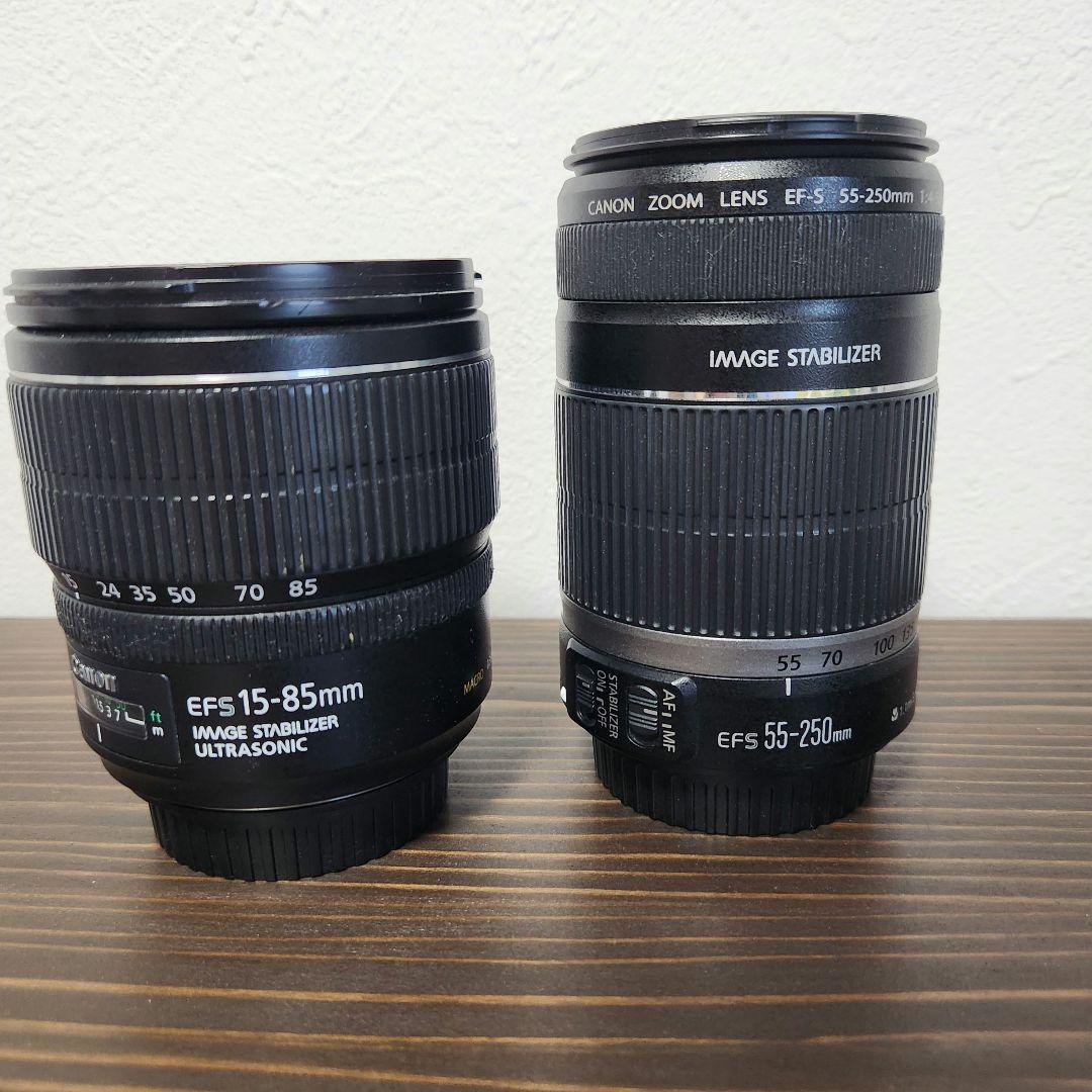 中古 Canon EF-S 15-85mm & 55-250mm レンズセット