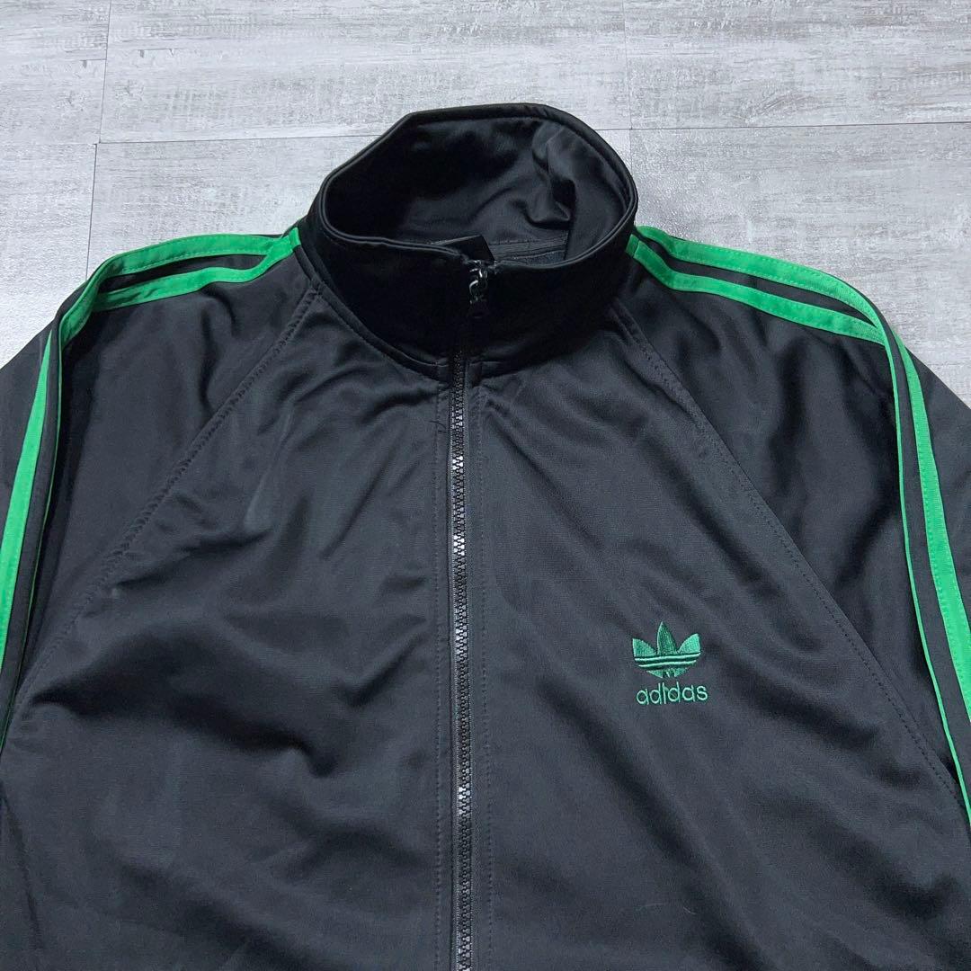 レアカラー アディダス ファイヤーバード ジャージ セットアップ 上下 L 黒緑