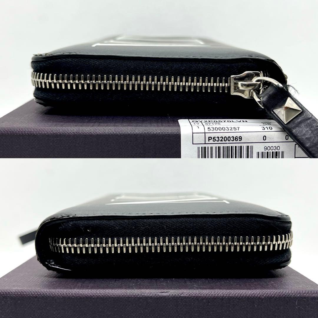 付属品完備/現行✨ヴァレンティノ 長財布 ラウンドファスナー ブラック レザー