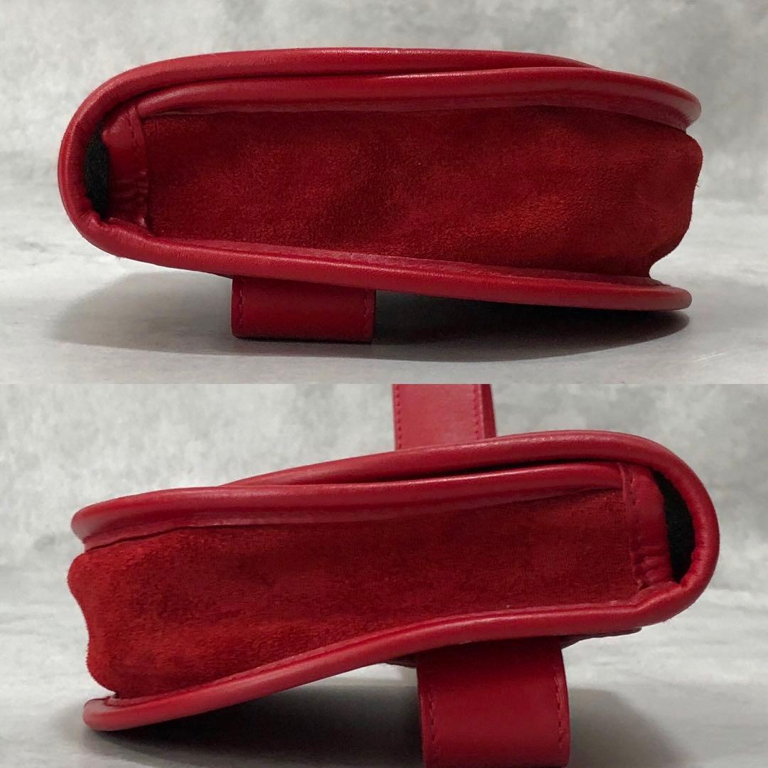 GUCCI ホースビット スエード ボディバッグ 斜めがけ レザー レッド