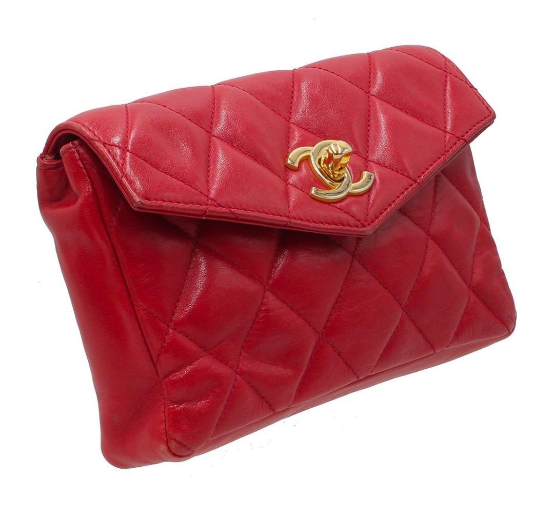 H2610 シャネル マトラッセ ココマーク ラムスキン ミニ ウエストポーチ