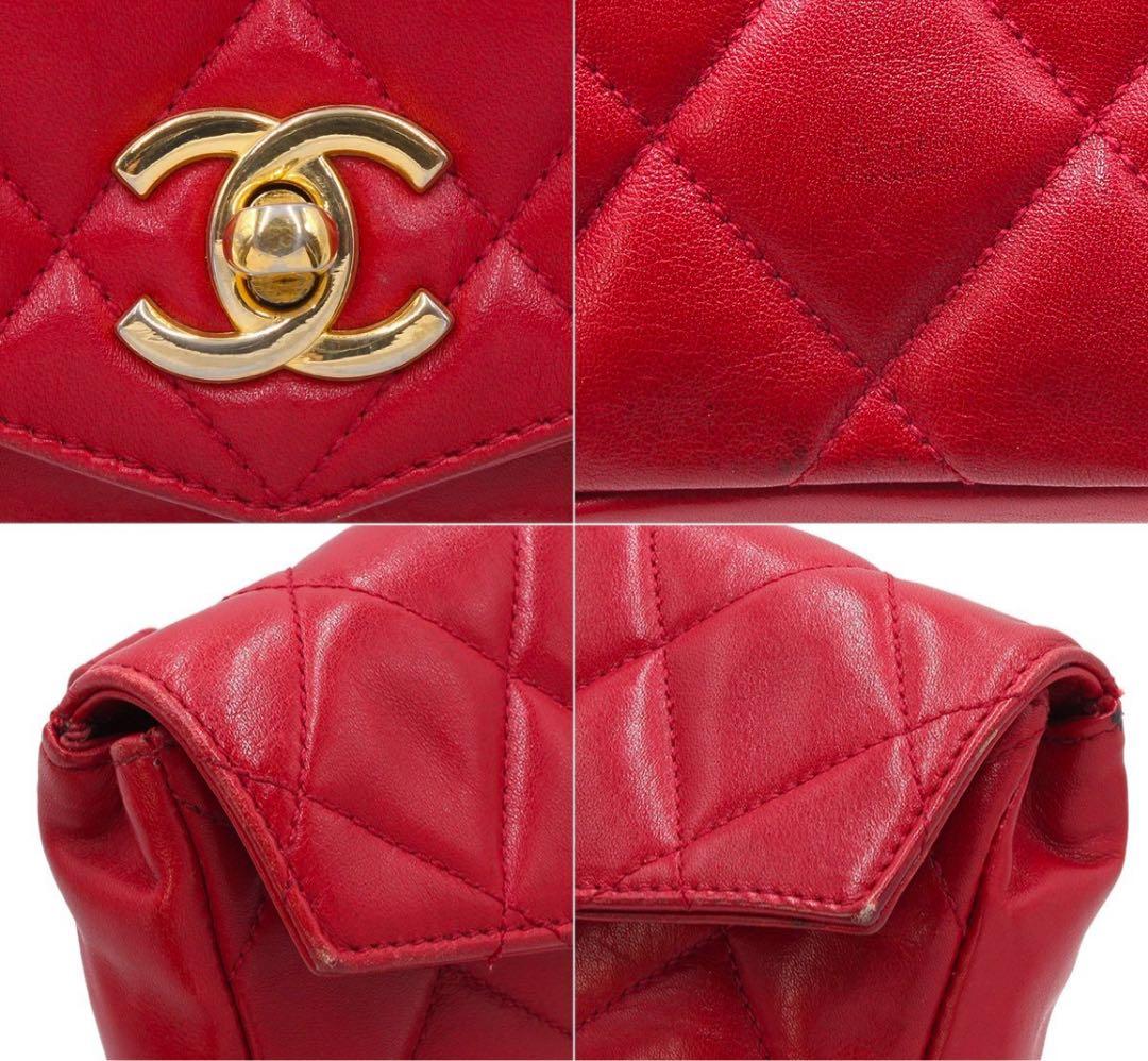 H2610 シャネル マトラッセ ココマーク ラムスキン ミニ ウエストポーチ