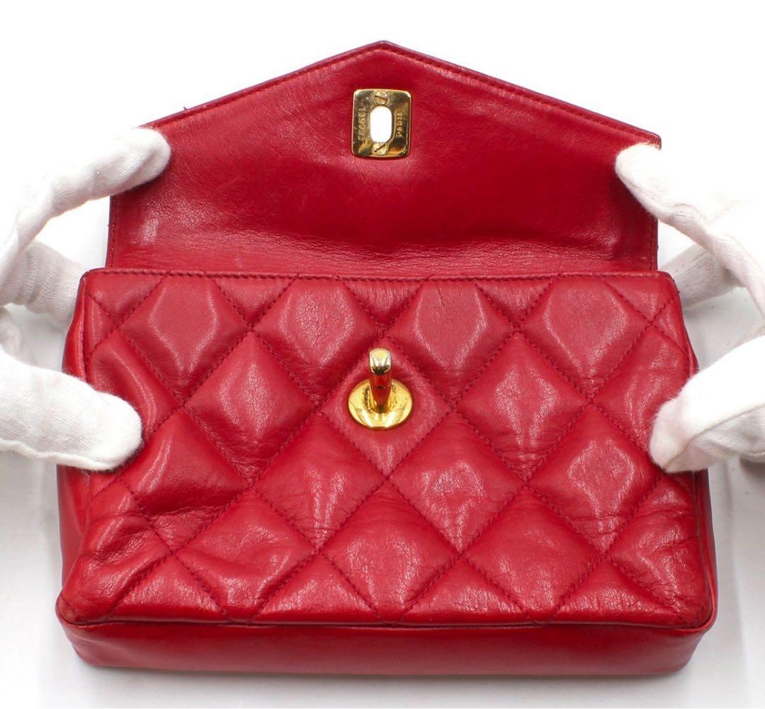 H2610 シャネル マトラッセ ココマーク ラムスキン ミニ ウエストポーチ