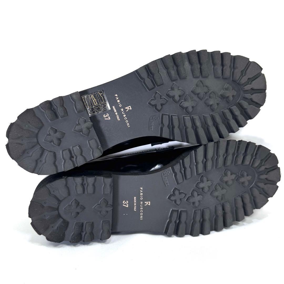 【美品級】FABIO RUSCONI ビットローファー タンクソール ブラック