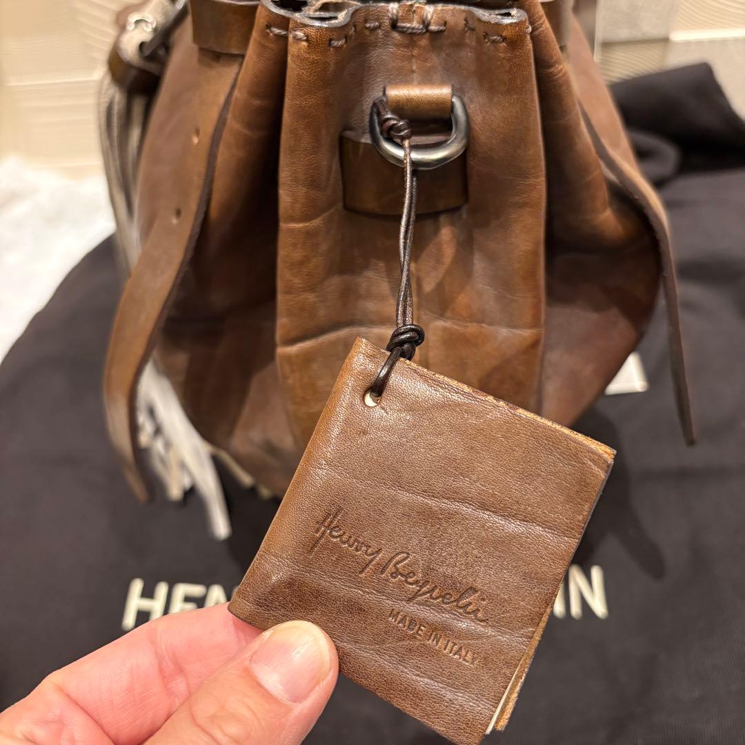 【希少】エンリーベグリン ショルダーバッグ　オールレザー 2way オミノ刺繍