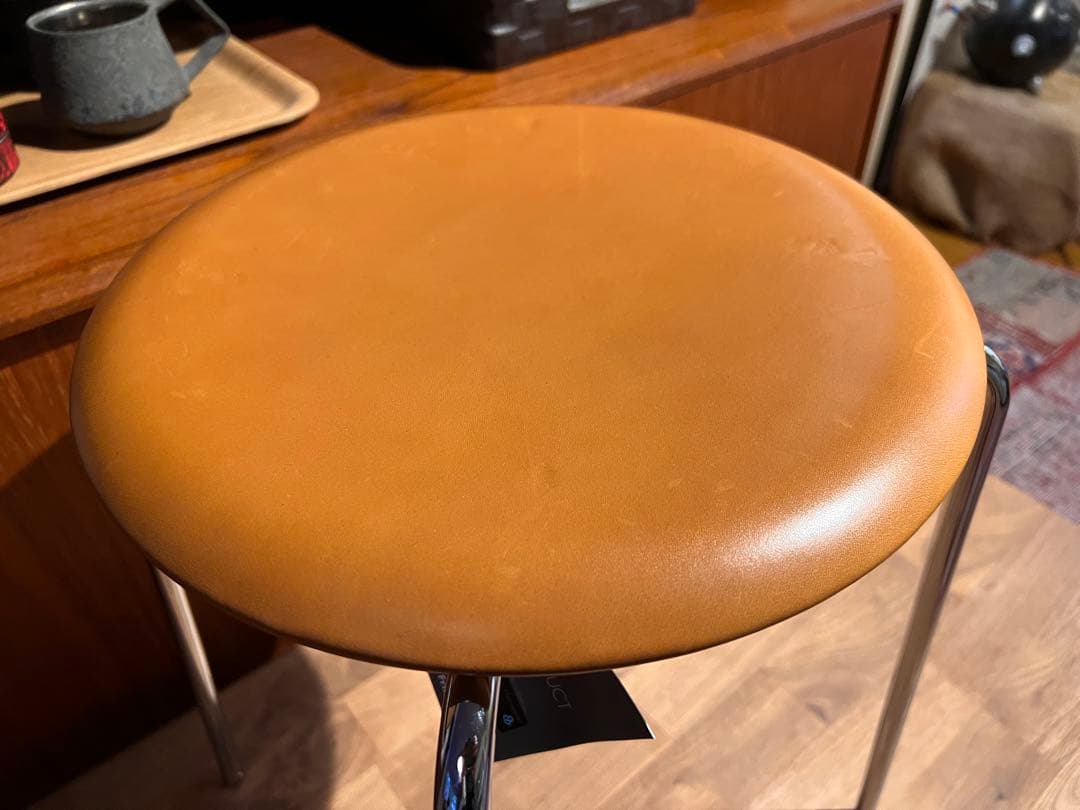正規品 ドットスツール ワイルドレザーウォルナット/クローム脚【C】