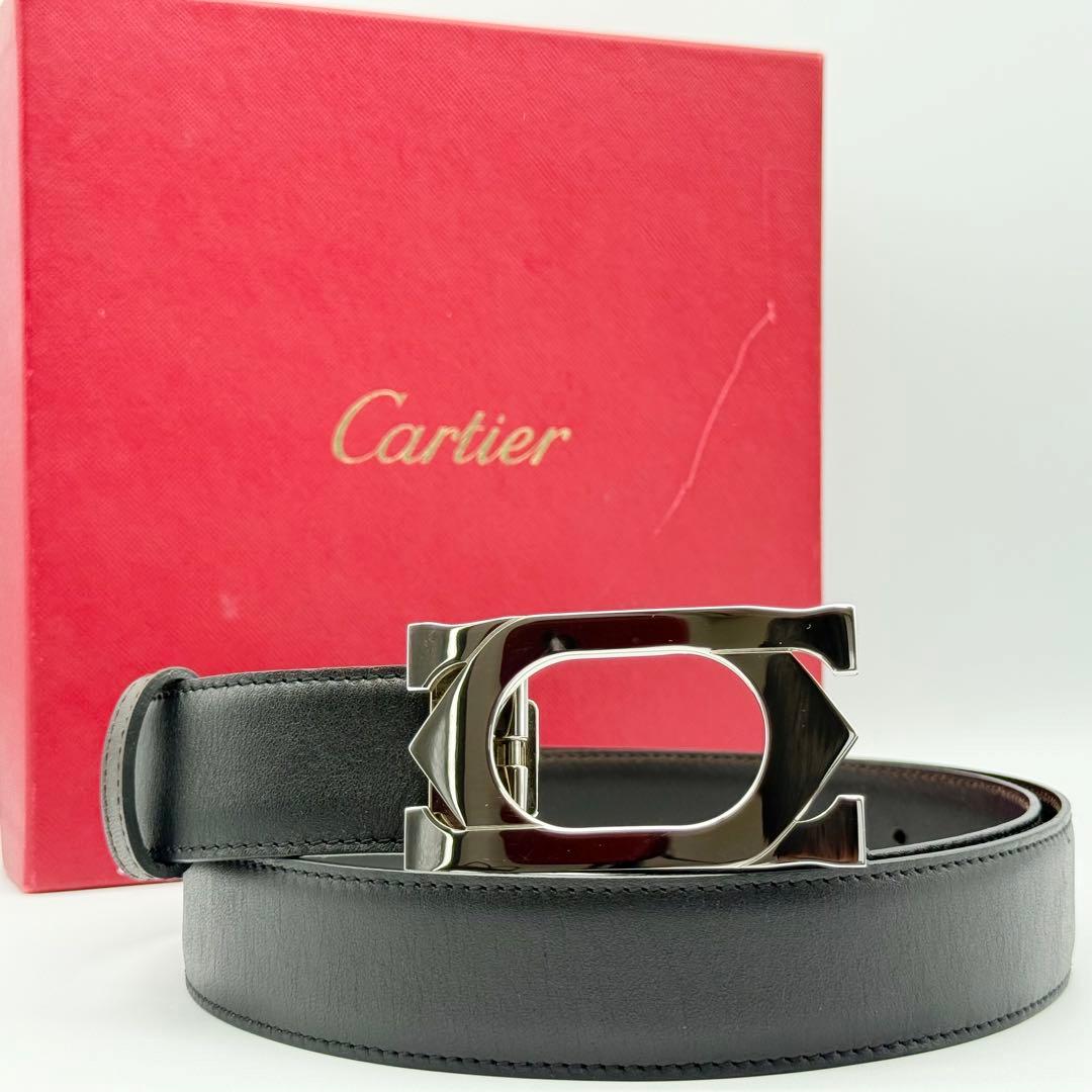 ✨箱付美品✨カルティエ コネクトクロス ベルト 本革 シルバー金具 男女兼用
