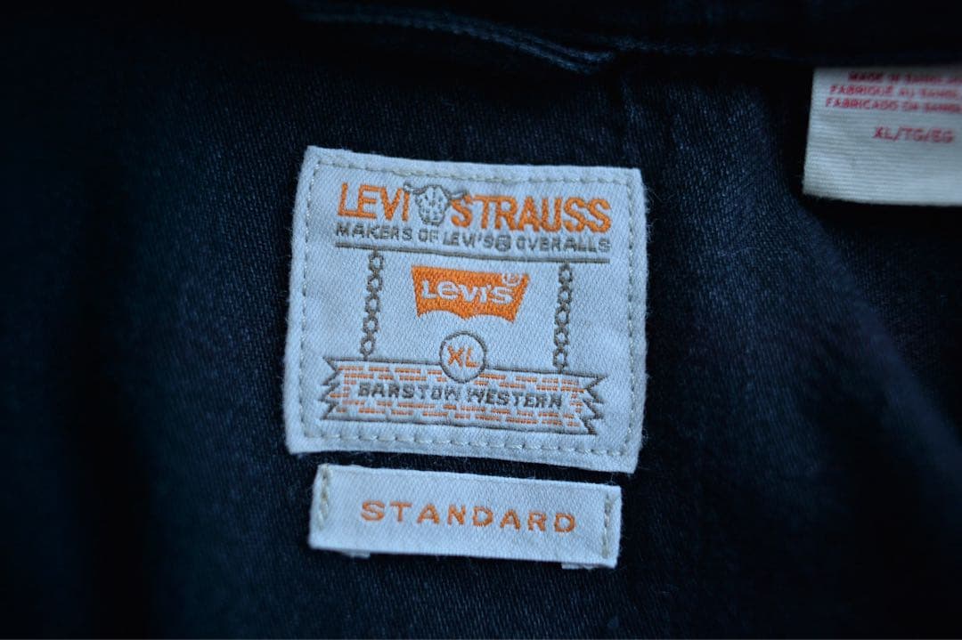 k2106Levi's バーストゥ ウエスタンシャツ ブラックデニム XL