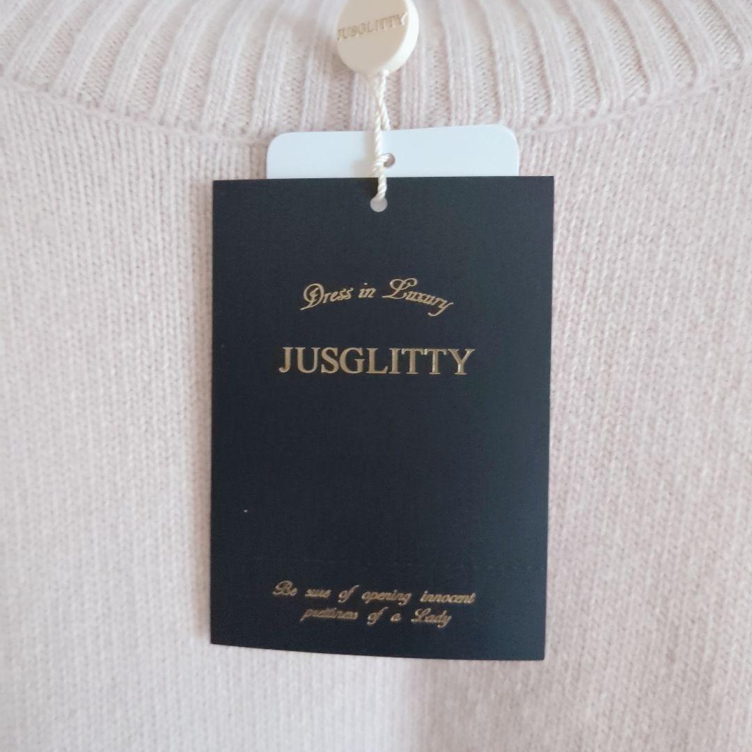 新品タグ付♥ジャスグリッティー◆ウールカシミヤタートルスリットプルオーバー