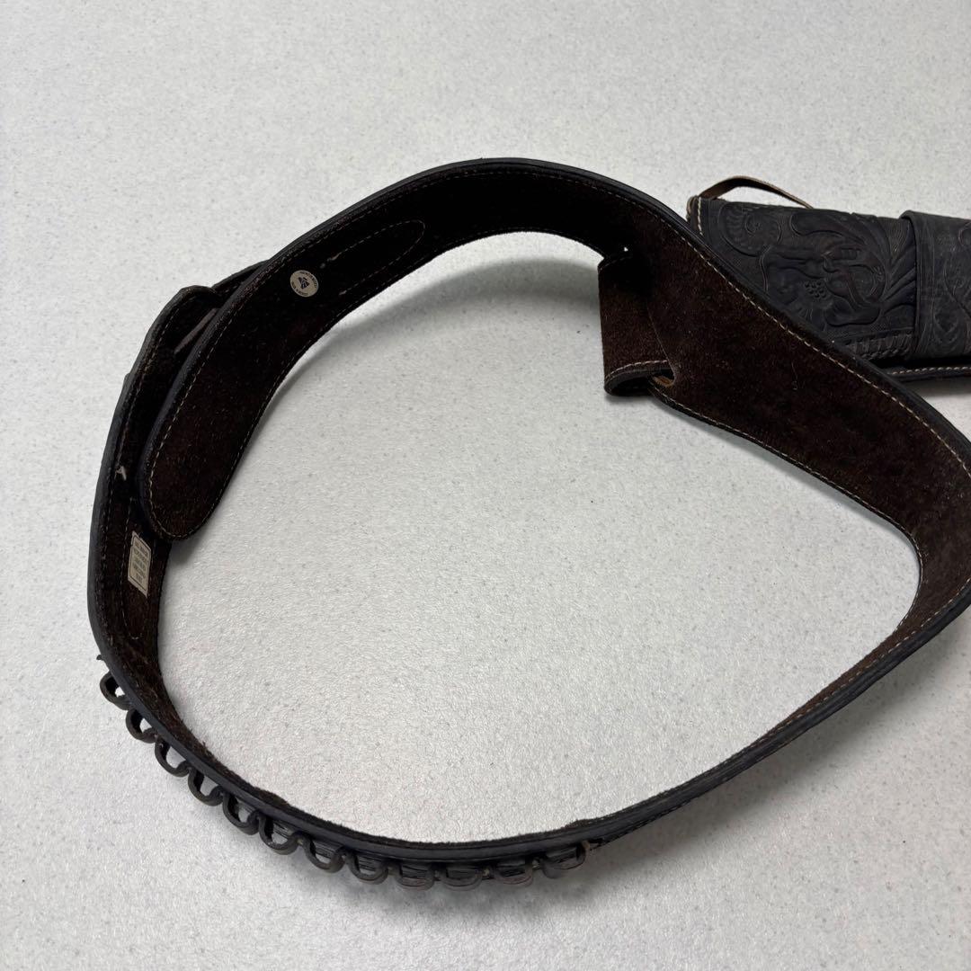 小物 leather carving western gun belt Y2K