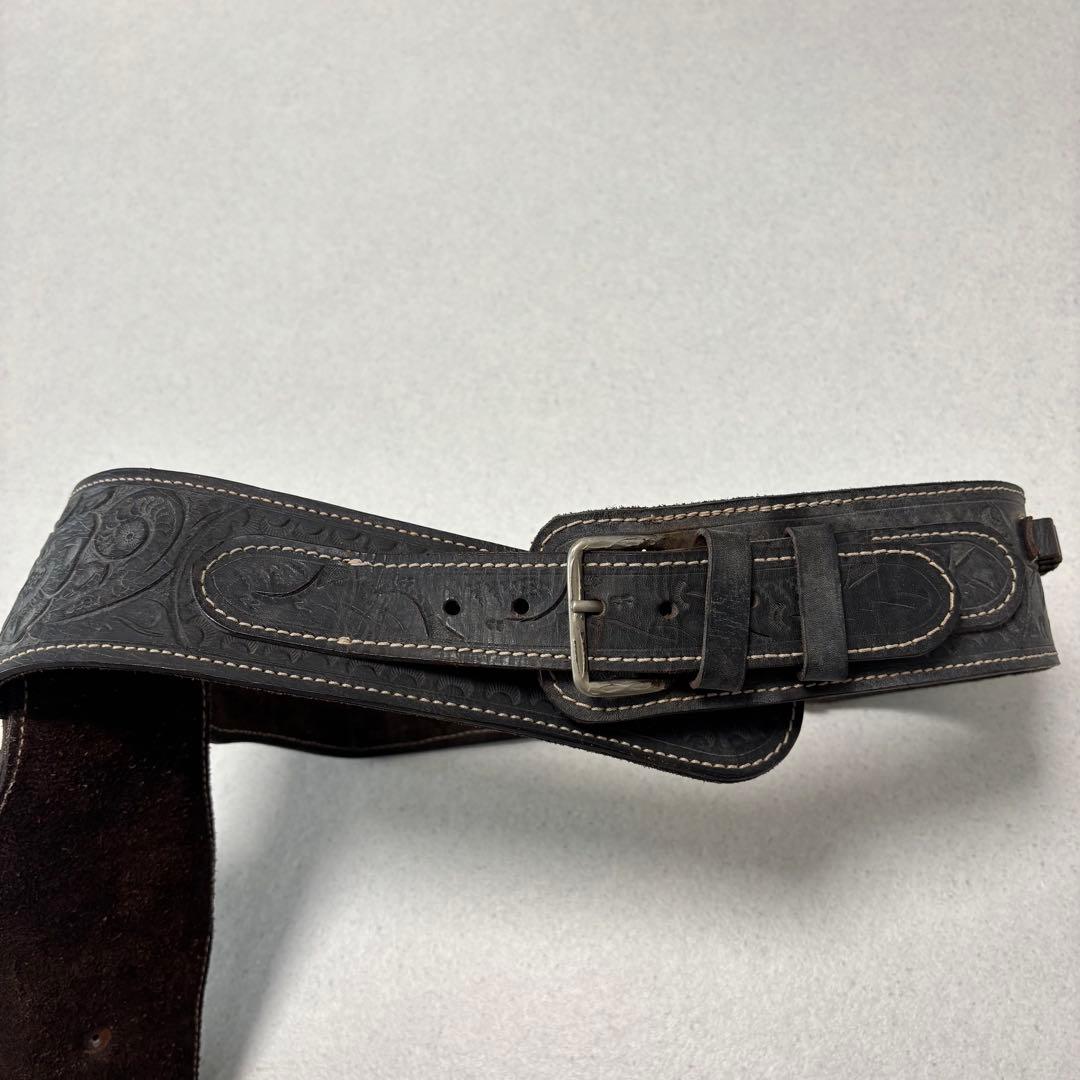 小物 leather carving western gun belt Y2K