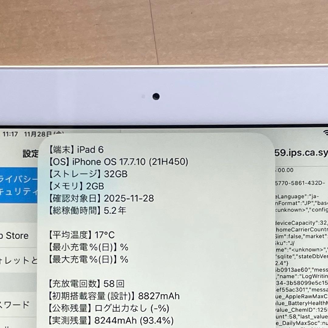 iPad 第6世代　A1893　Wi-Fiモデル　シルバー　32GB 超美品#6