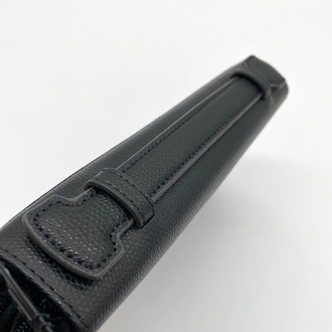 【極美品】トゥミ　トラベルオーガナイザー　ロゴプレート　Wファスナー　レザー　黒