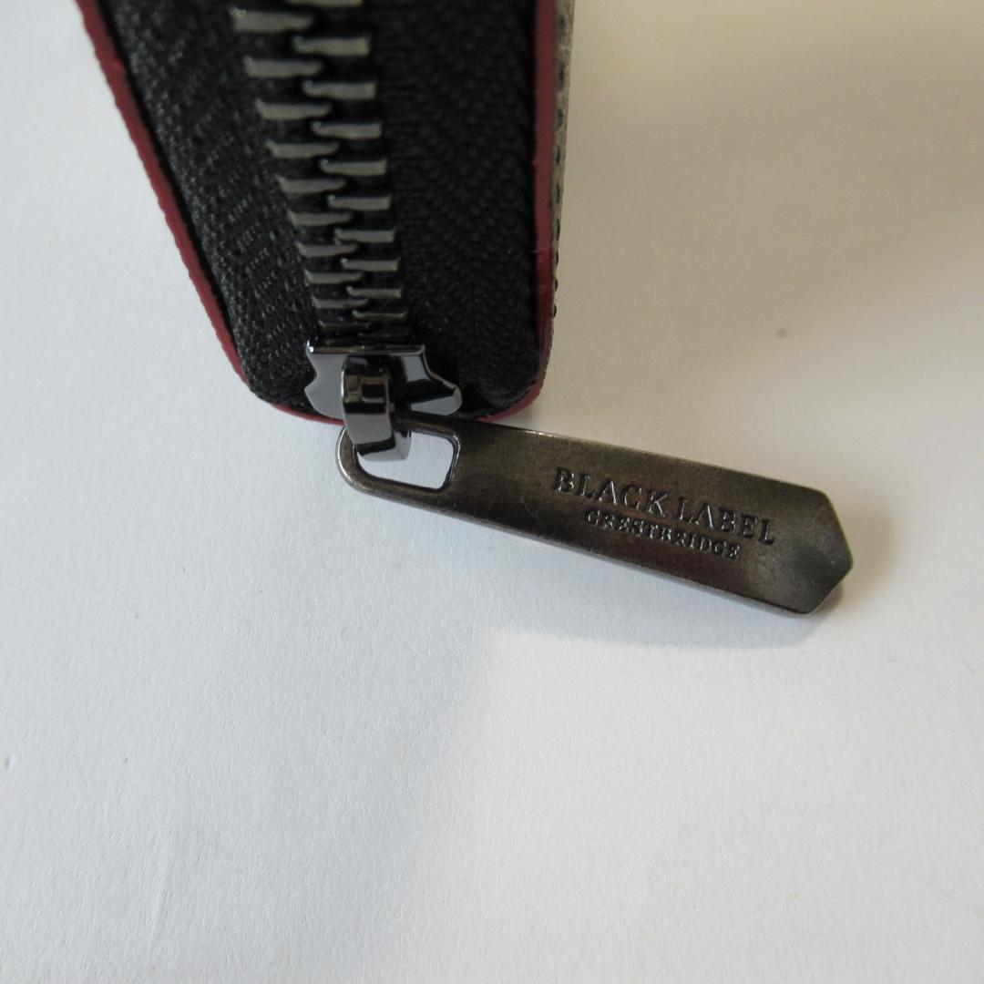 ブラックレーベルクレストブリッジ新品ブラック ラウンドジップウォレット/財布