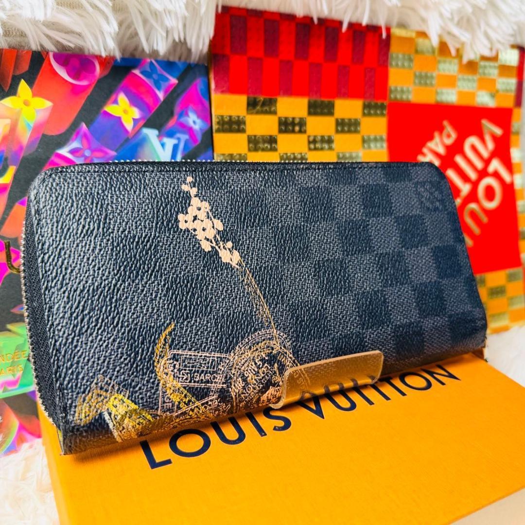 ルイヴィトン ダミエグラフィット ジッピーウォレット ヴェルティカル 美品長財布