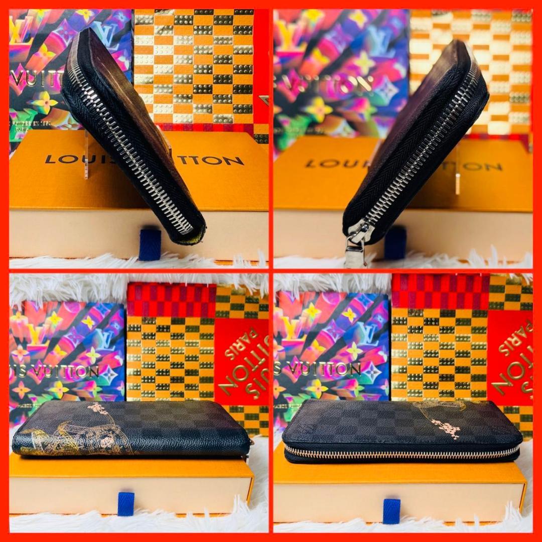 ルイヴィトン ダミエグラフィット ジッピーウォレット ヴェルティカル 美品長財布