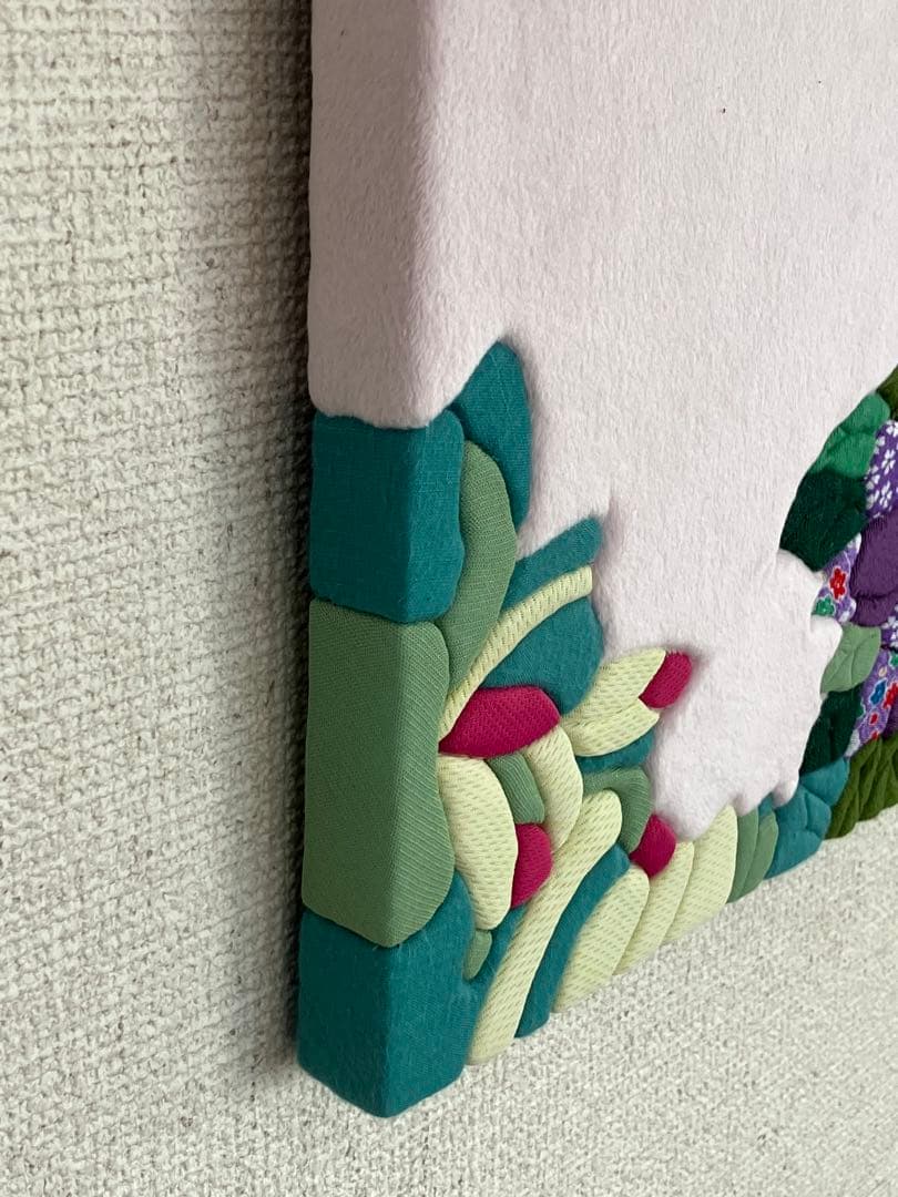 【千風】キリン　キメコミアート　パッチワーク　アートパネル　壁掛けインテア