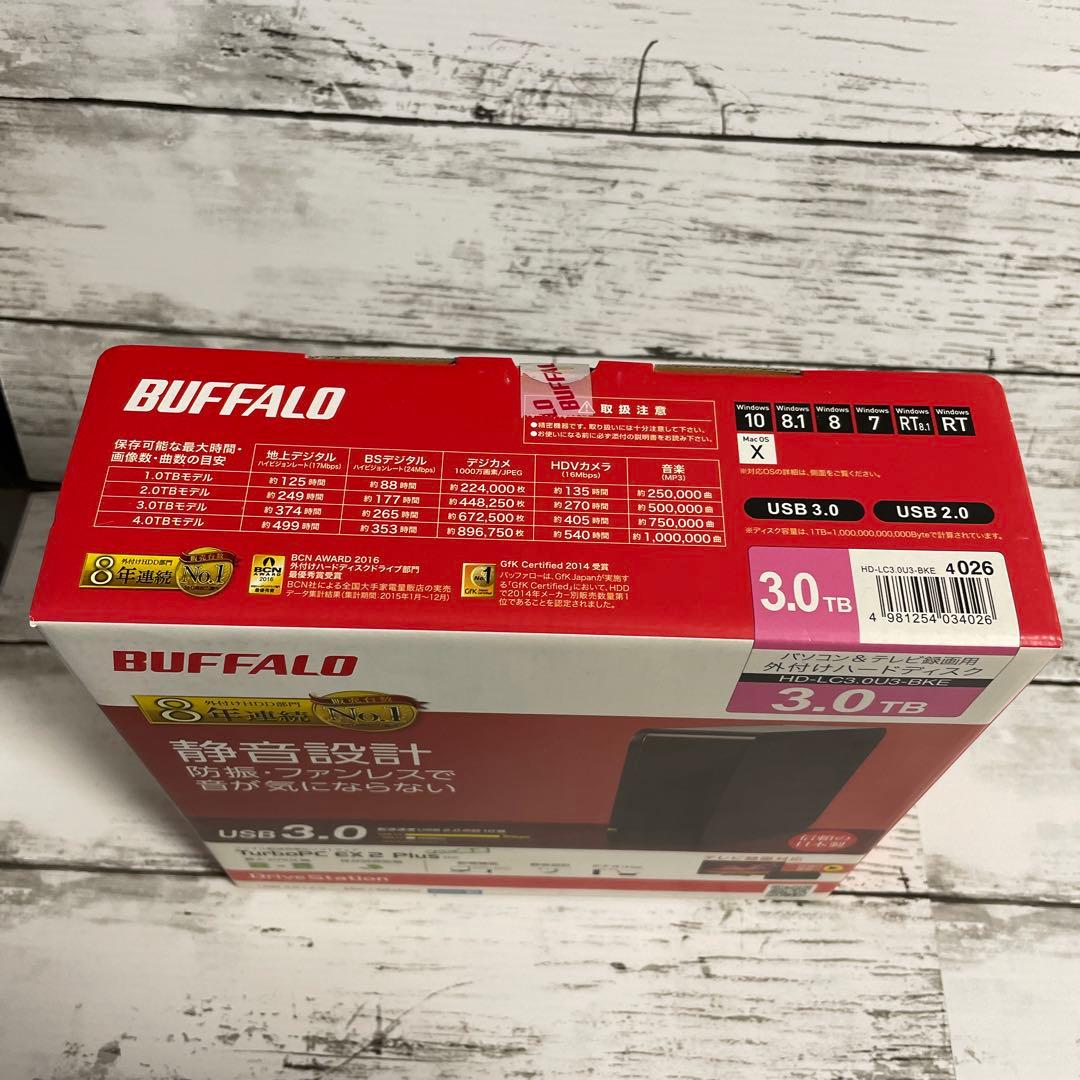 BUFFALO 外付けハードディスク HD-LC3.0U3-BKF 3.0TB①