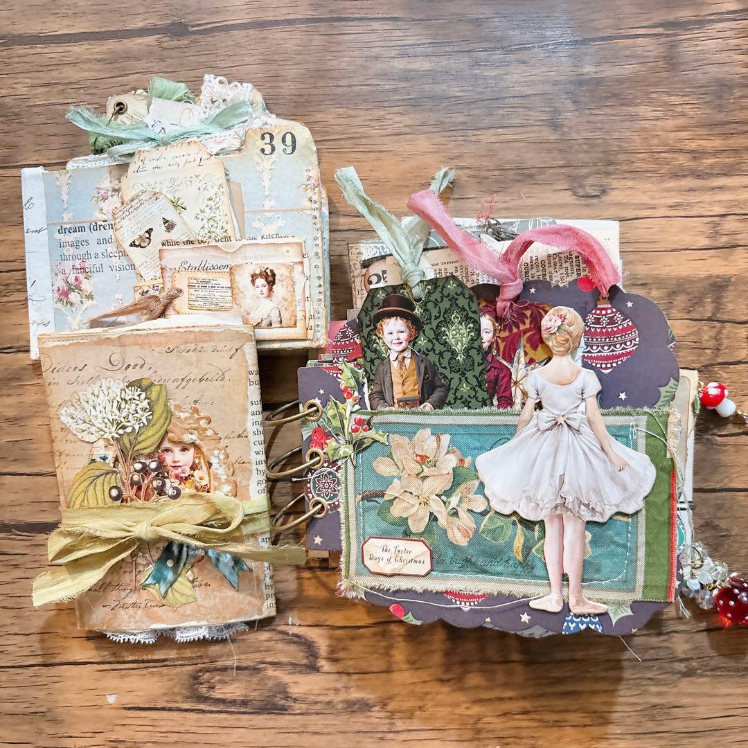 クリスマス& Happy New Year コラージュ　ジャンクジャーナル