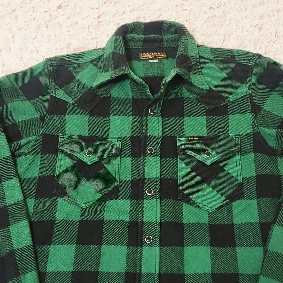 アイアンハート バッファローチェックウエスタンシャツ M IRON HEART