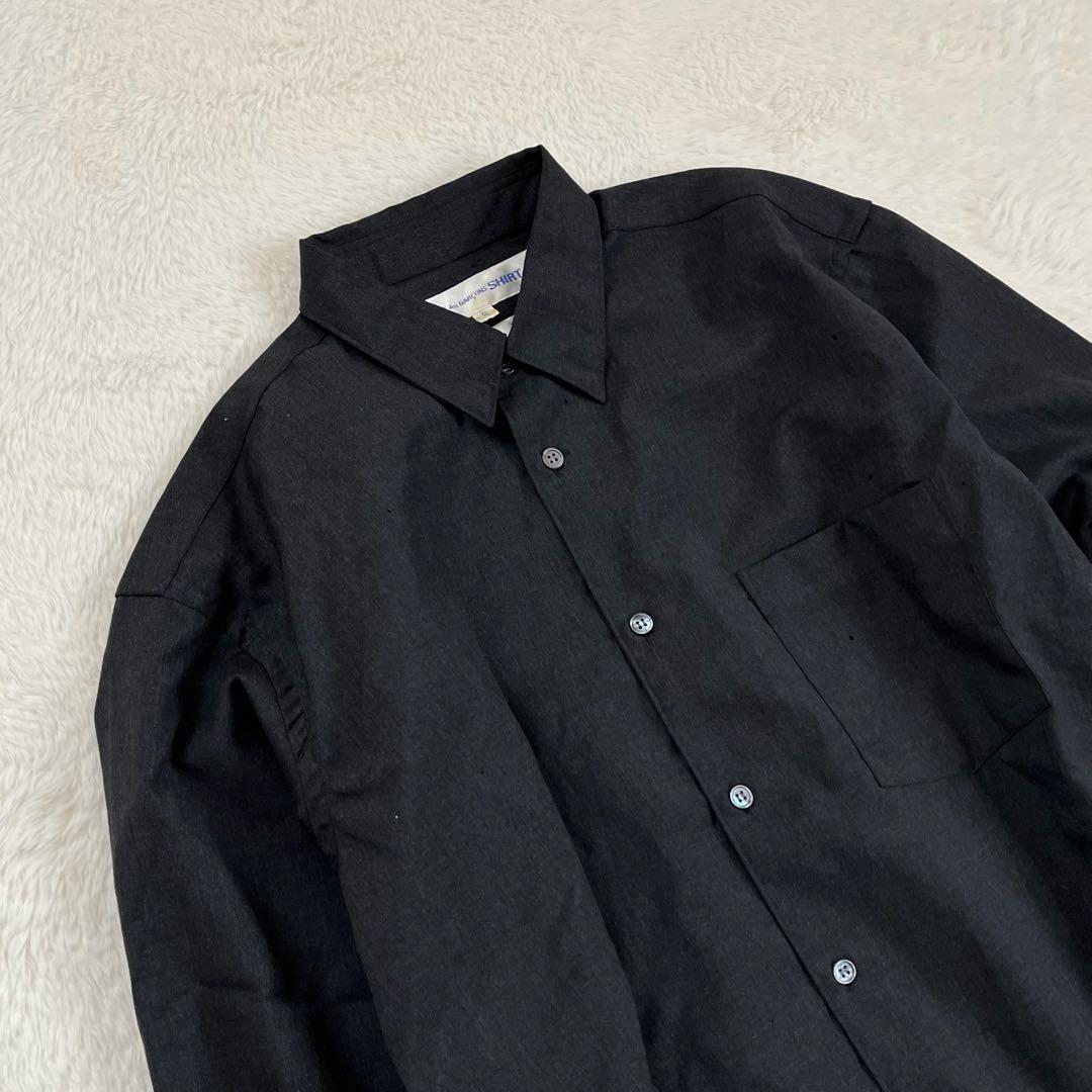 【コムデギャルソン】長袖シャツ 毛100 フランス製 シンプル 無地 ナチュラル