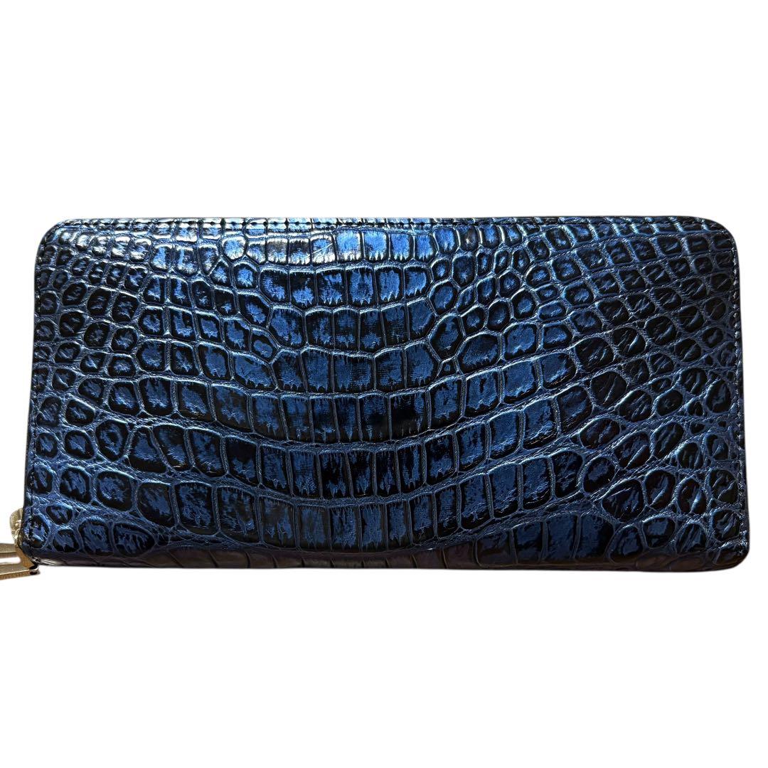 現行　未使用品　東京クロコダイル　ポロサス　長財布　コルテ　ミッドナイトブルー