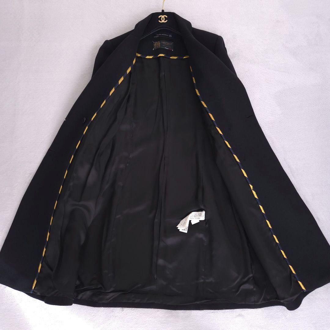美品 ザラ マンテコ ロングチェスターコート ダブル ウール M ブラック