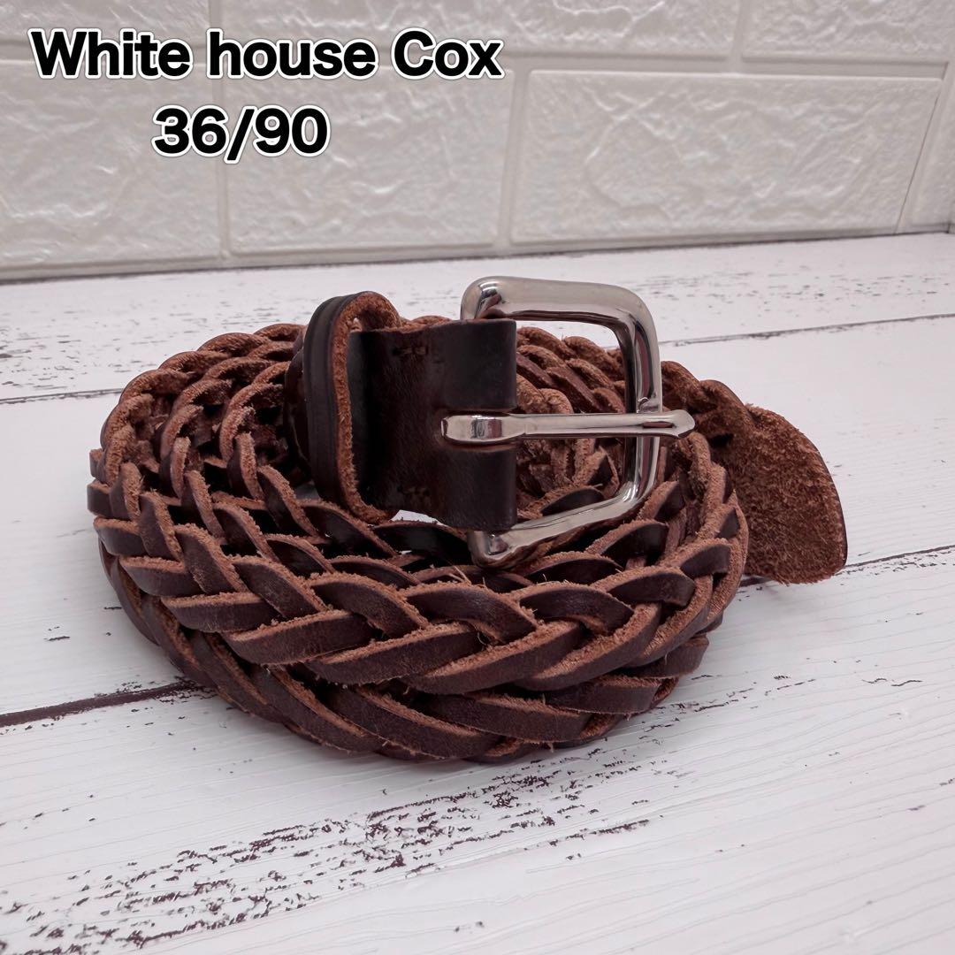 【希少】ホワイトハウスコックス　メッシュベルト　レザー　ブラウン