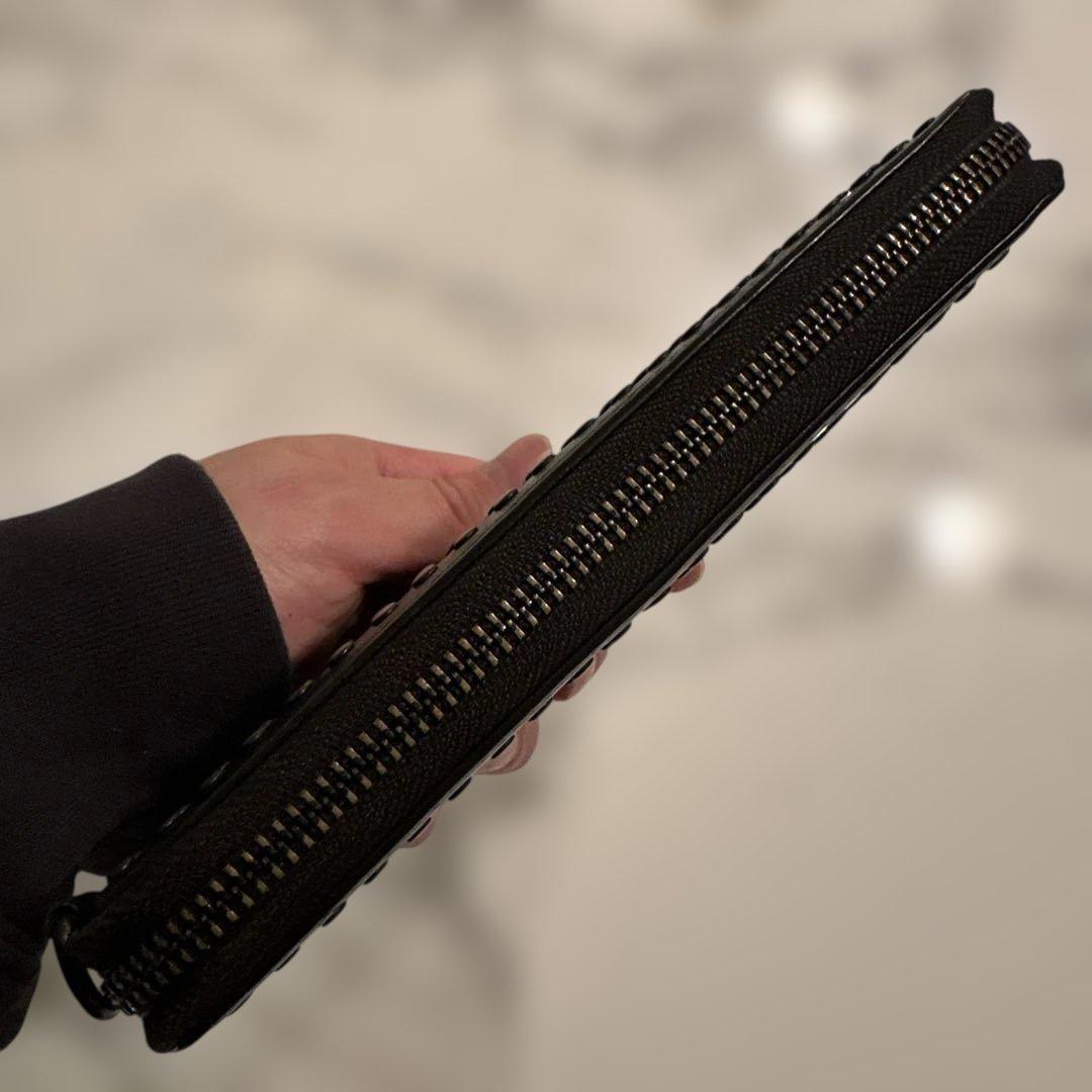 PATRICK STEPHAN スタッズ付き黒レザー長財布