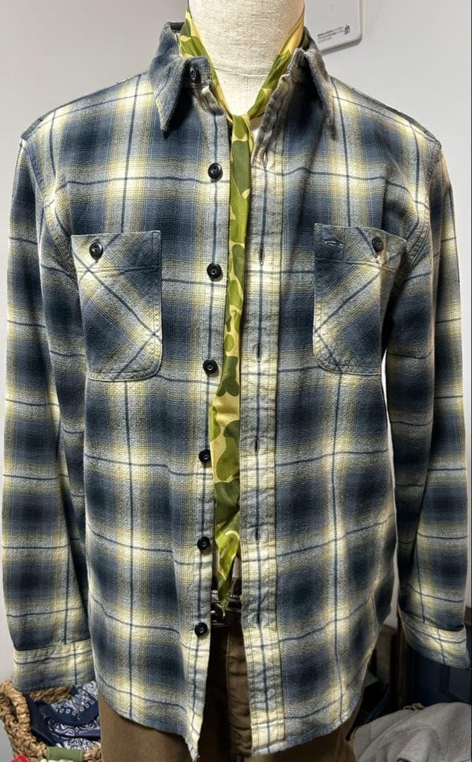 新品未使用　スーパーレア　RRL ダブルアールエル　シャドーオンブレ　シャツ