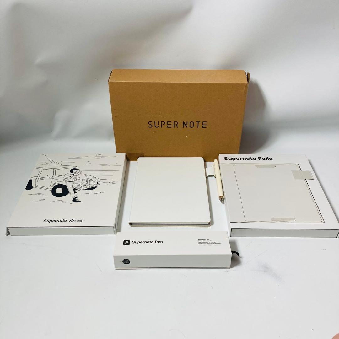 SUPERNOTE Nomad(white) 、純正フォリオ、スタイラスペン