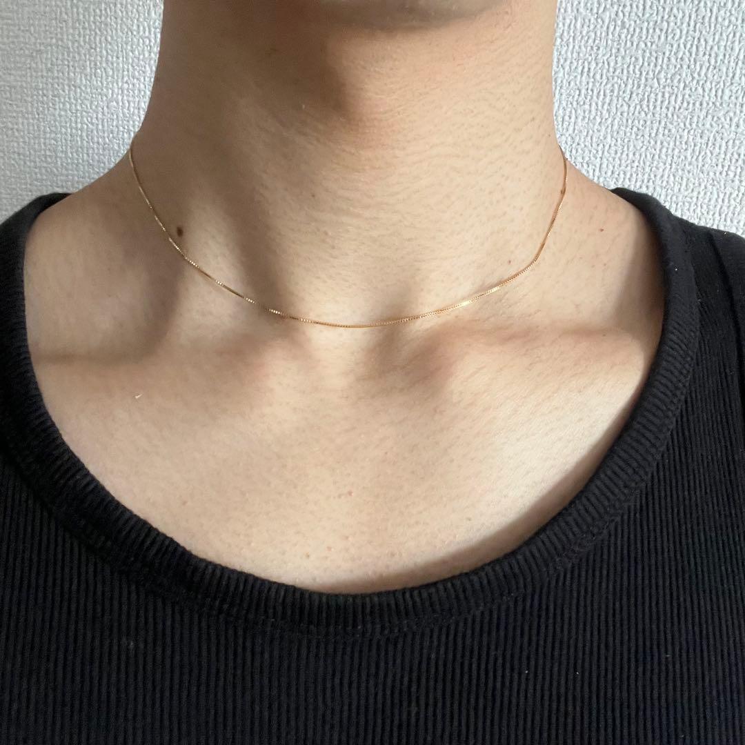 アンティーク　スネークチェーン　ゴールドネックレス　40cm