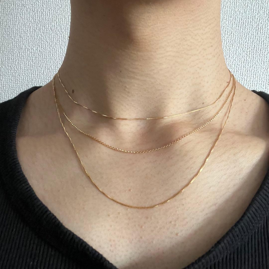 アンティーク　スネークチェーン　ゴールドネックレス　40cm