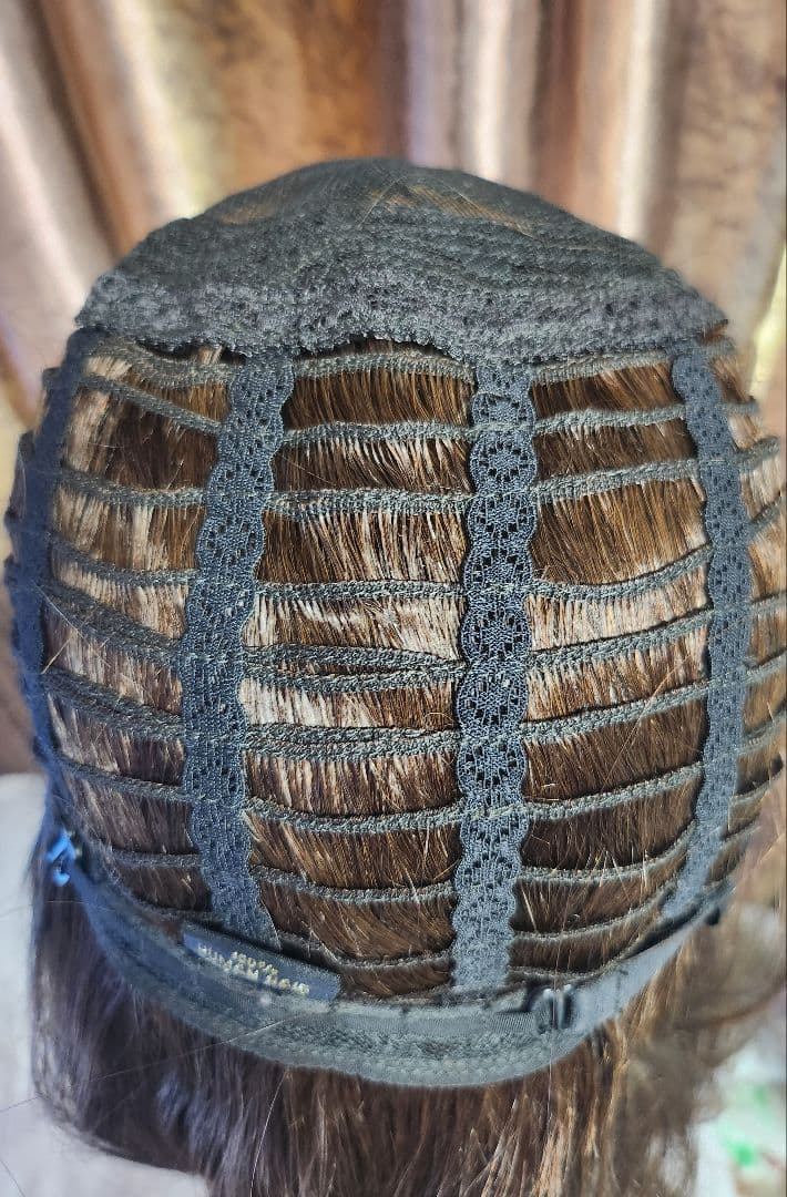 高級人毛100% ストレートウィッグ ロング