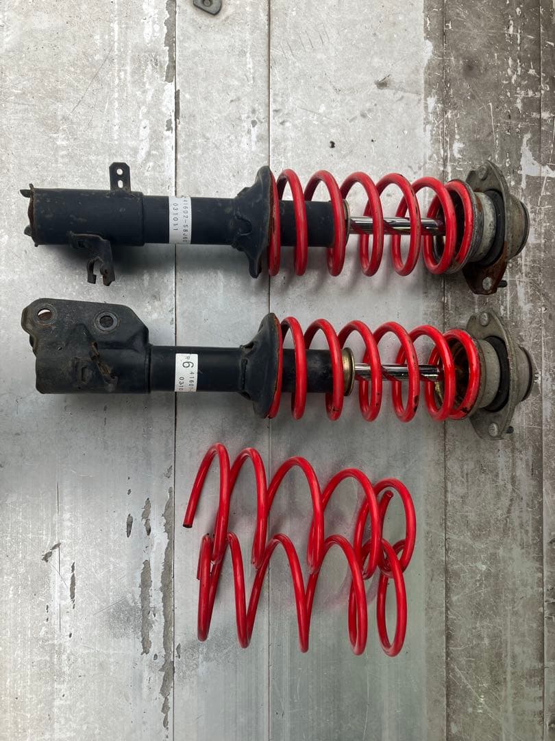 L375S タントカスタム 純正 Fストラット付ダウンサス スプリング 1台分