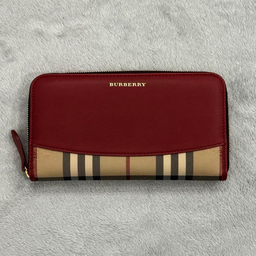 ⭐️新品未使用⭐️ バーバリー　ノバチェック　長財布　ラウンドジップ　シャドーホース