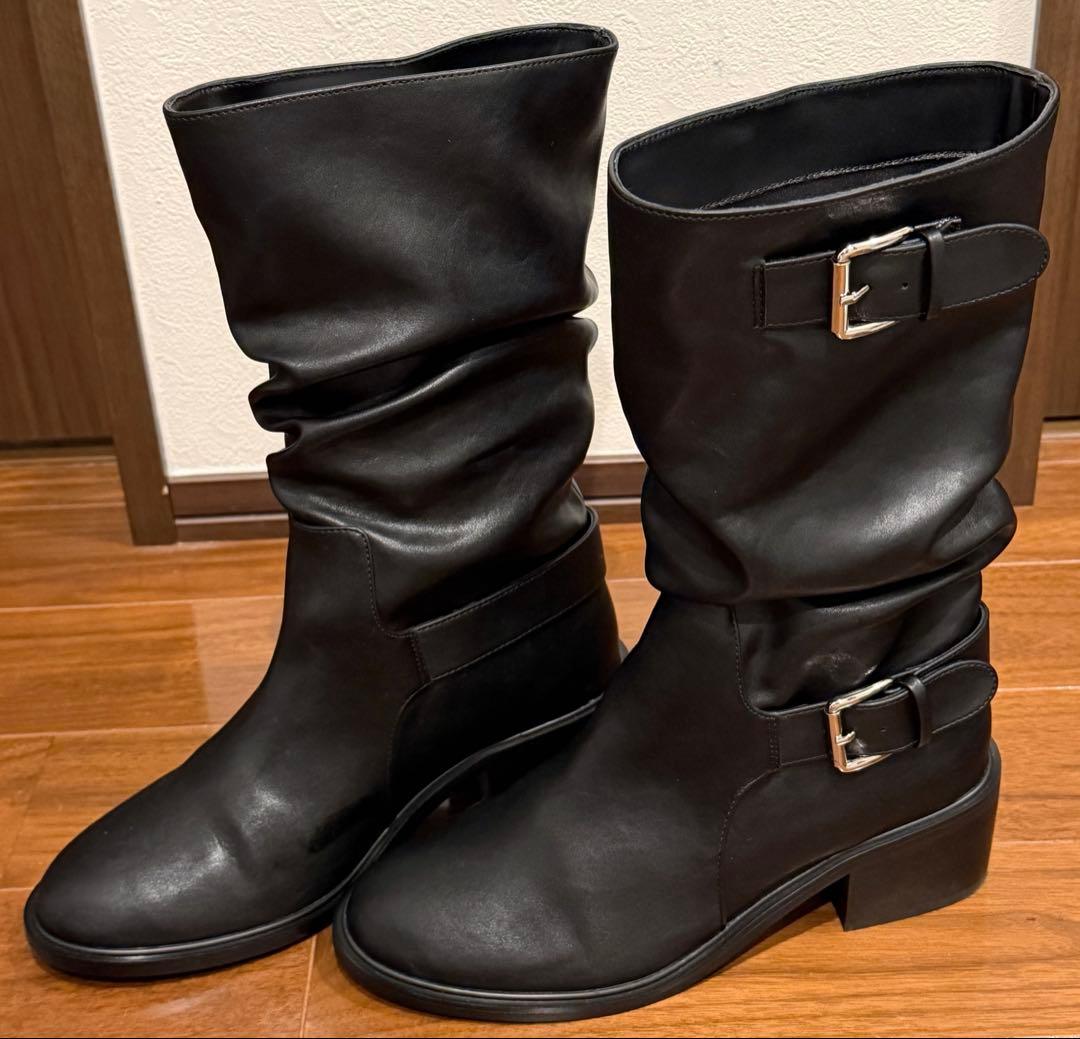 snidel ルーズバックルショートブーツ Lサイズ