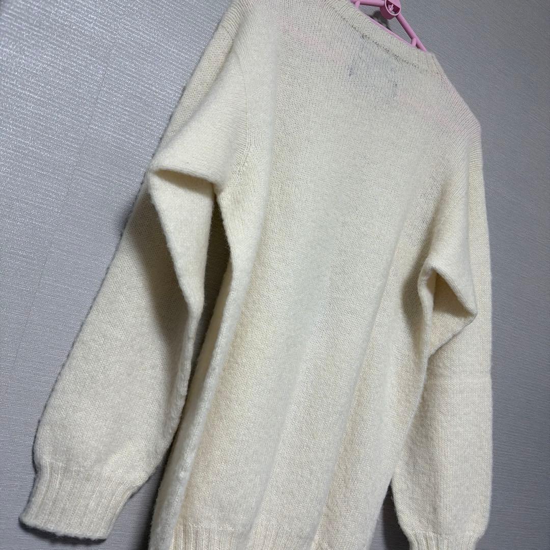 ビームスプラス シェットランドニット Winter White 200