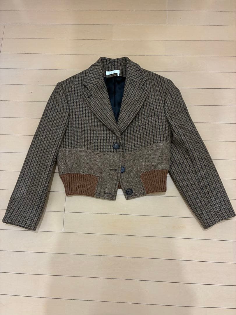 Chloé チェック柄 クロップドジャケット