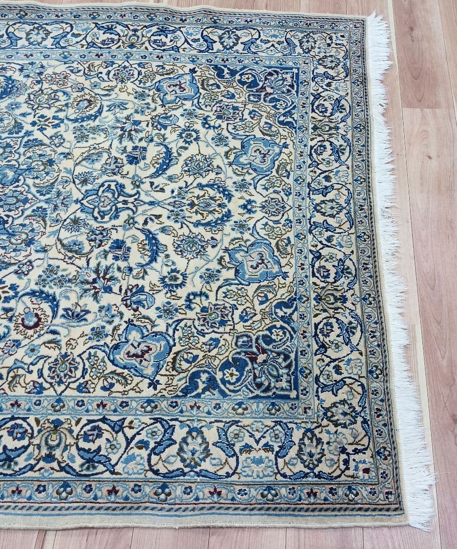 おはなY2602 ペルシャ絨毯 イラン ナイン産 ウール 手織り絨毯 大判