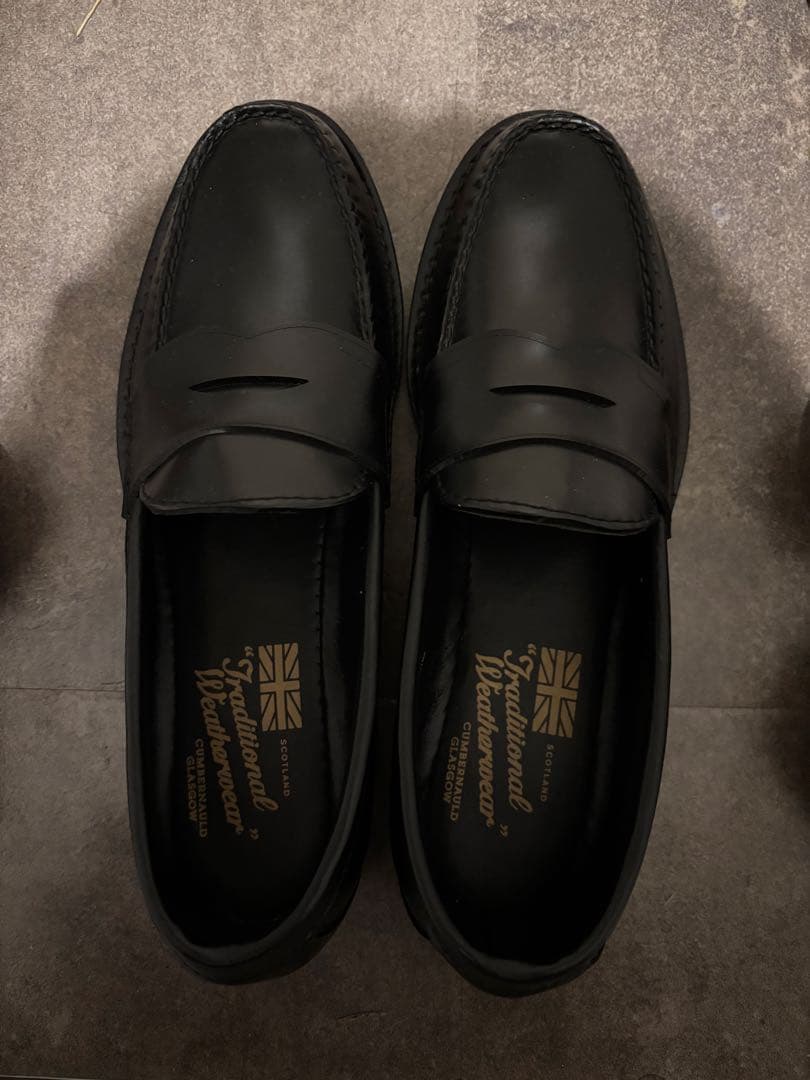 Traditional Weatherwearレインローファー ブラック　革靴