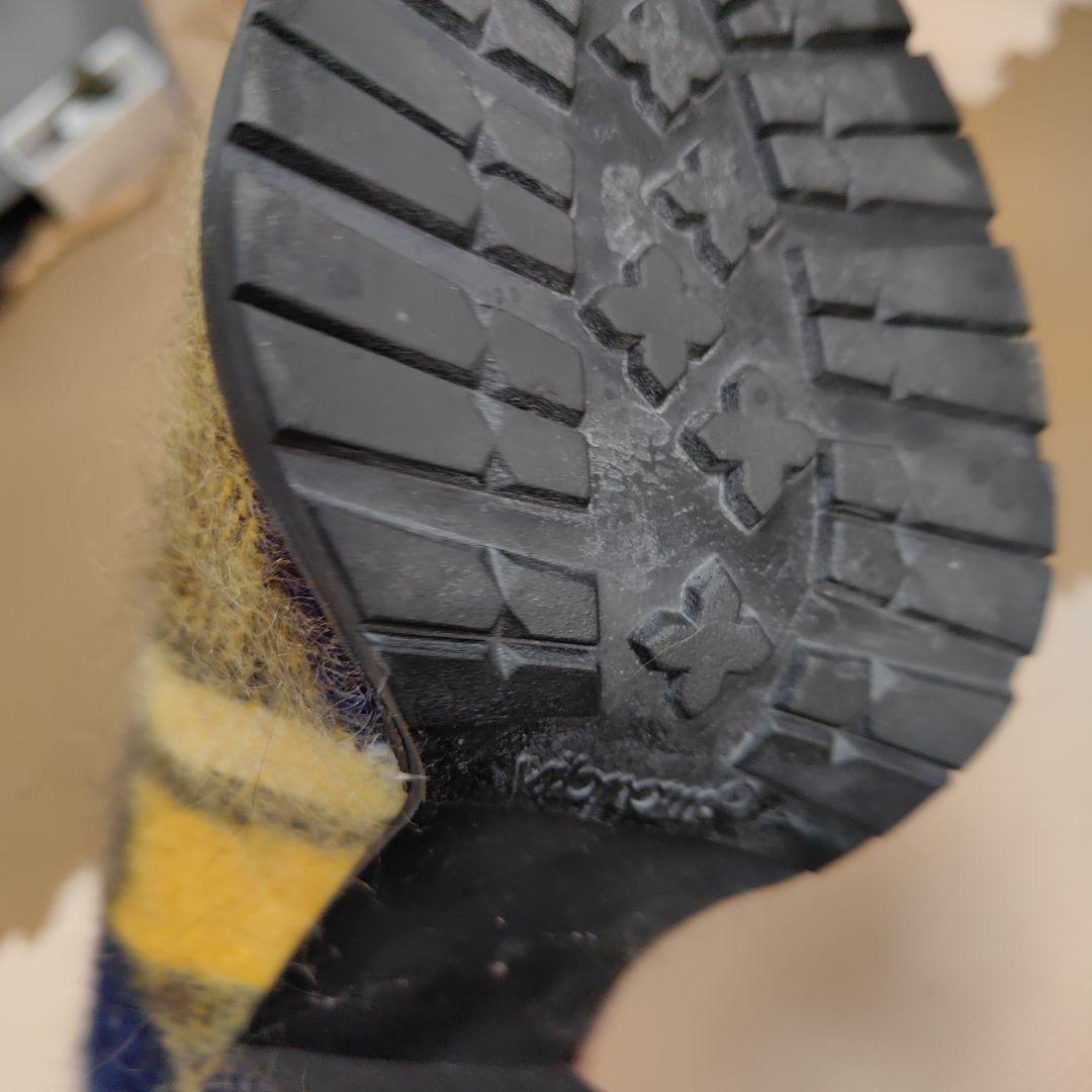 【数回着用】sacai ニット チェック ヒールブーツ〈定価97,900円〉37