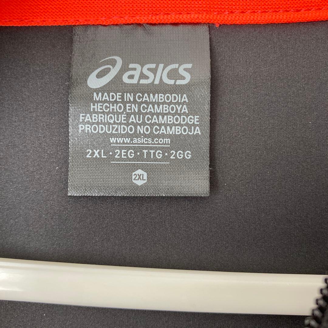 asics ウィンドブレーカーとパンツセット 2XL ブラックです！