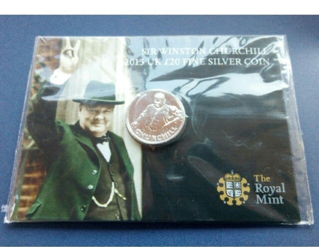 英国 イギリス￡20銀貨999ag 15.71g 27mm チャーチル デザイン