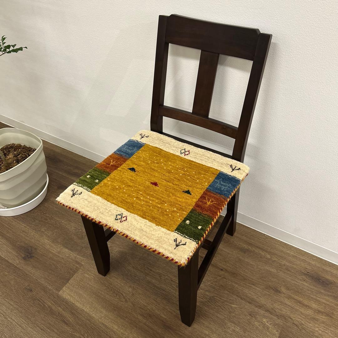 新品未使用☆インドギャべ チェアマット 座布団 40×40cm 4枚組 ギャッベ