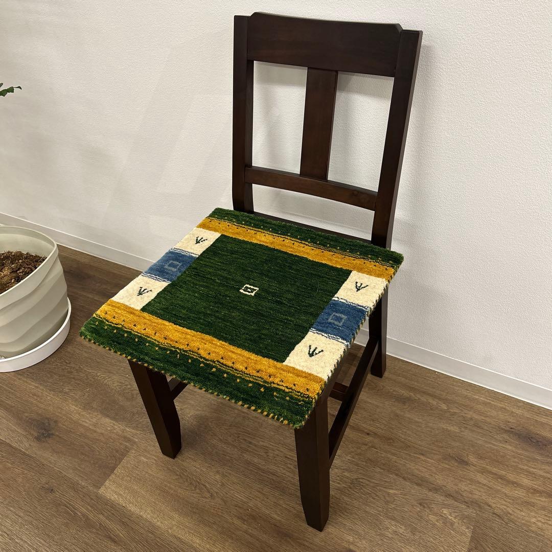 新品未使用☆インドギャべ チェアマット 座布団 40×40cm 4枚組 ギャッベ