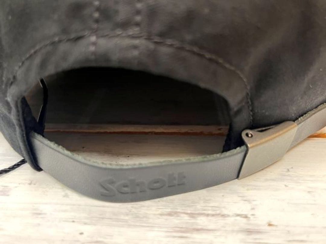 ショット パラフィンレザー 8パネルキャップ BK/日本製