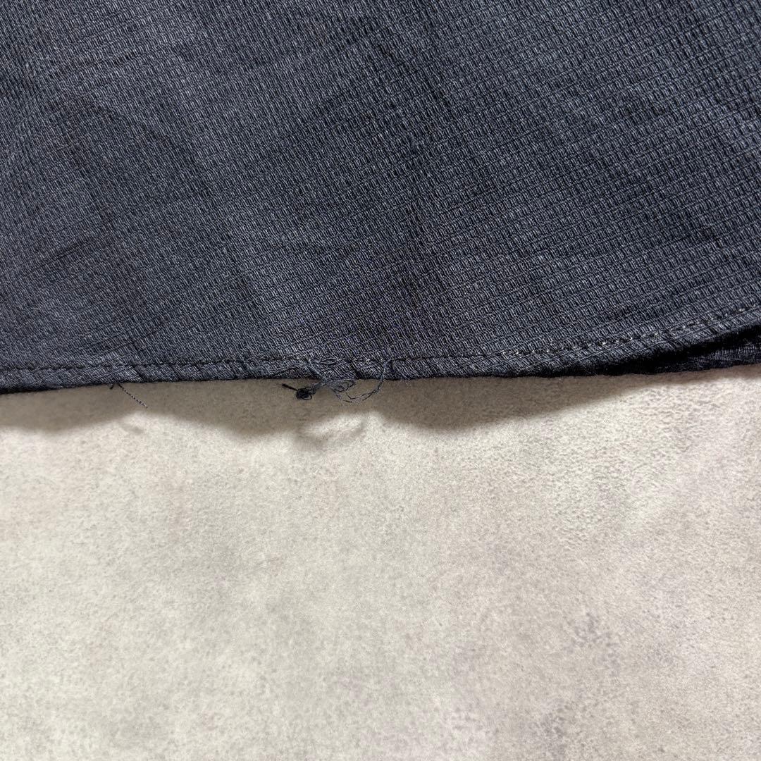 古着 90s 00s ペリーエリス ブラック シャツ 長袖 無地 ワッフル