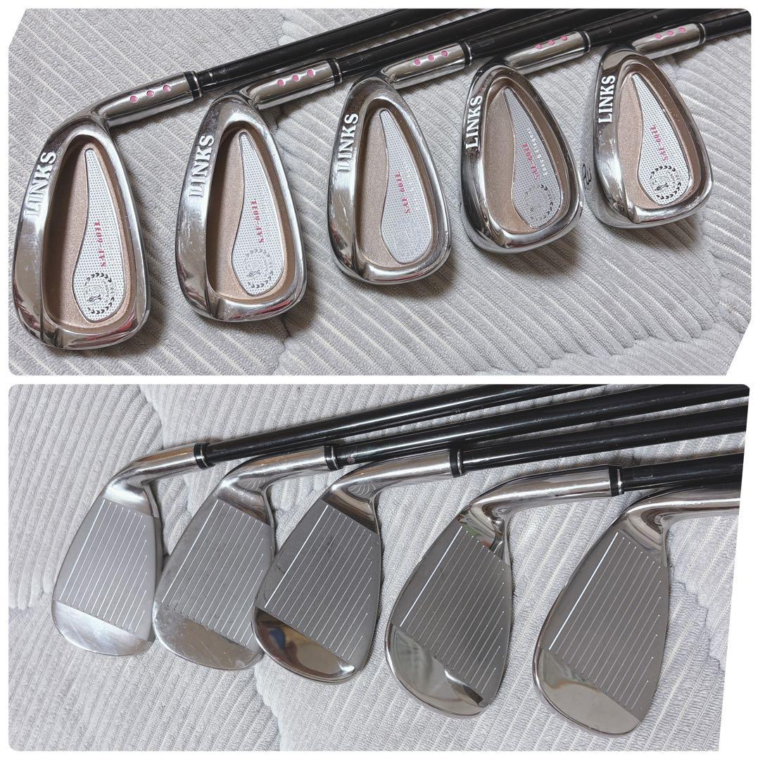 レディース 9本 ！入門ゴルフクラブセット ピンク赤系 ViQ LINKS